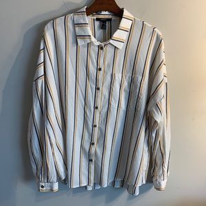 Blue and Yellow Striped Button Down